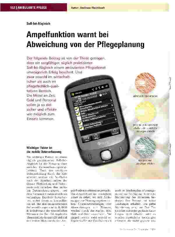 Vorschauseite 1: Ampelfunktion warnt bei Abweichung von der Pflegeplanung