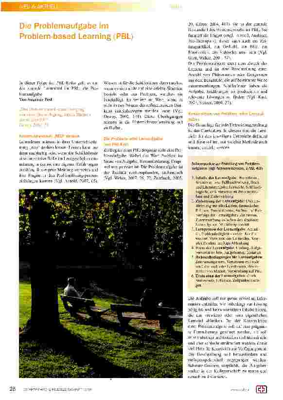 Vorschauseite 1: Die Problemaufgabe im Problem-based Learning (PBL)