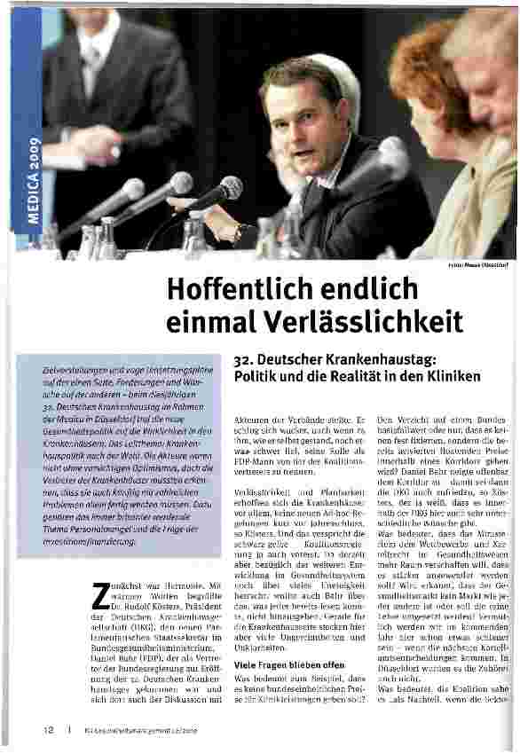 Vorschauseite 1: Hoffentlich endlich einmal Verlässlichkeit