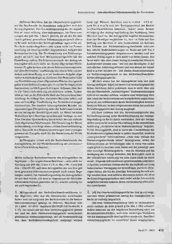 Vorschauseite 2: Zum anlassfreien Informationsrecht des Personalrats