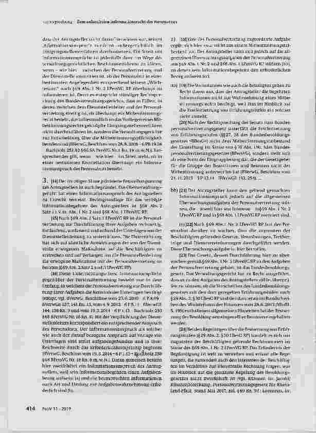 Vorschauseite 3: Zum anlassfreien Informationsrecht des Personalrats