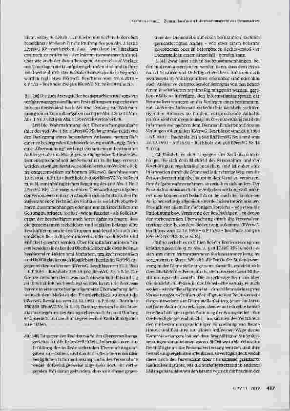 Vorschauseite 6: Zum anlassfreien Informationsrecht des Personalrats
