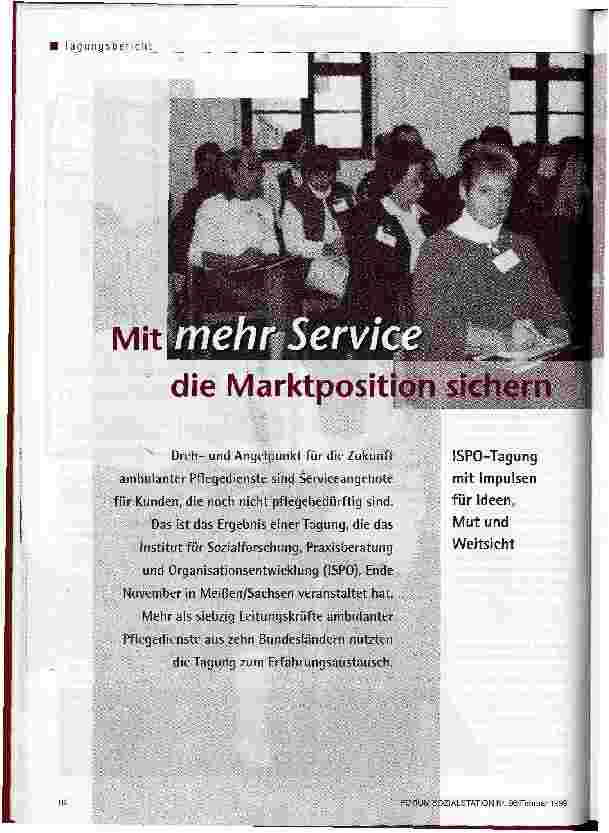Vorschauseite 1: Mit mehr Service die Marktposition sichern ISPO-Tagung mit Impulsen für Ideen, Mut und Weitsicht