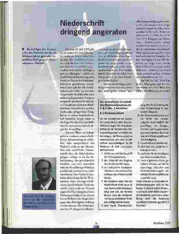 Vorschauseite 1: Niederschrift dringend angeraten