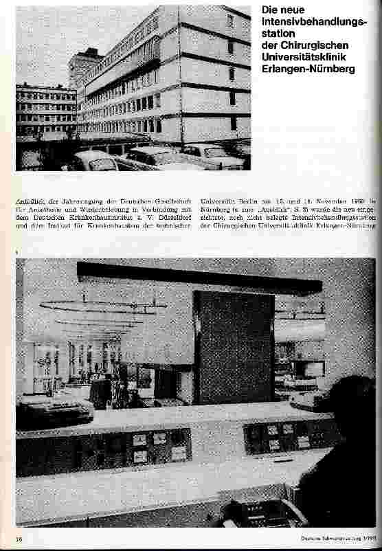 Vorschauseite 1: Die neue Intensivbehandlungsstation der Chirurgischen Universitätsklinik Erlangen-Nürnberg