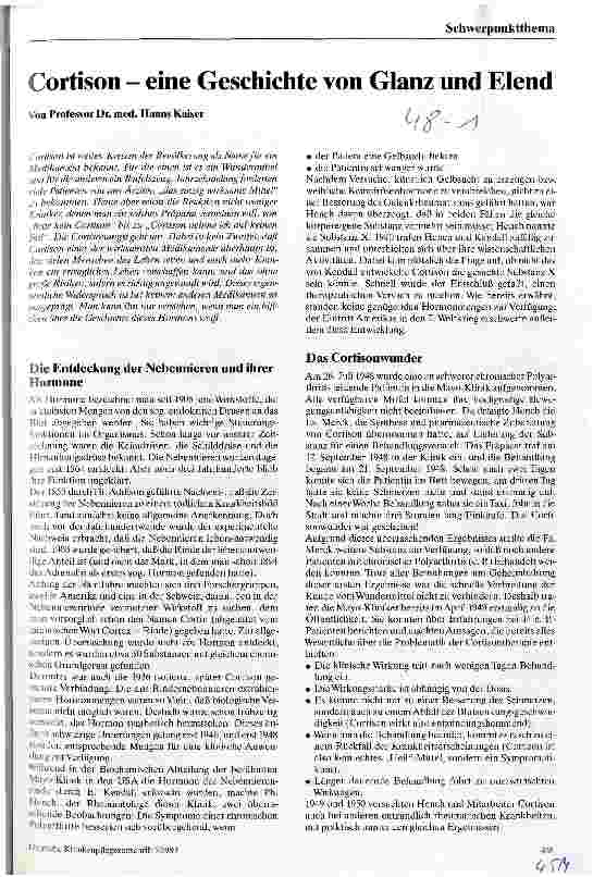 Vorschauseite 1: Cortison - eine Geschichte von Glanz und Elend