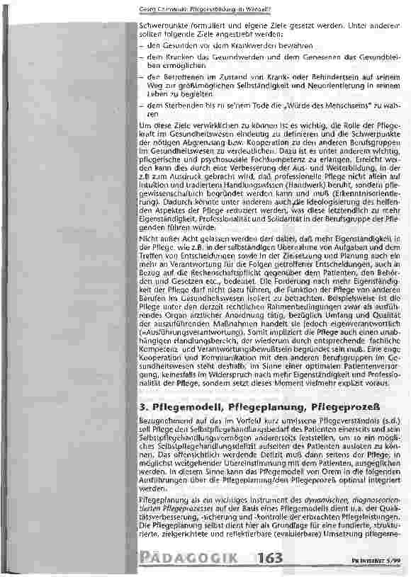 Vorschauseite 5: Pflegeausbildung im Wandel? Notwendigkeit und Möglichkeiten der Persönlichkeitsweiterbildung im Pflegeunterrichtt