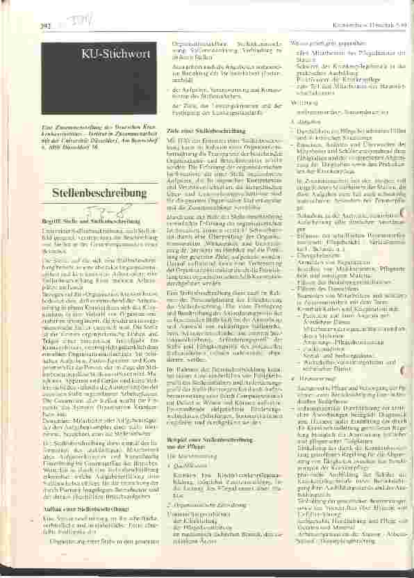 Vorschauseite 1: Stellenbeschreibung