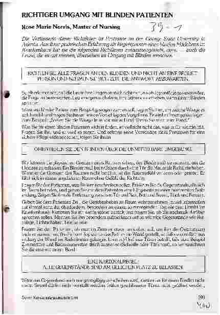 Vorschauseite 1: Richtiger Umgang mit blinden Patienten