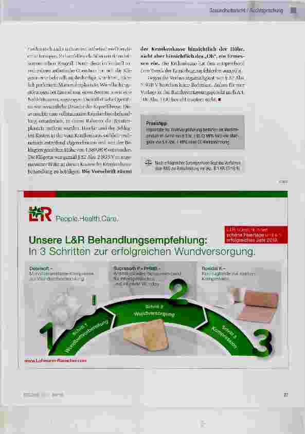 Vorschauseite 3: Kostentragung für die Krankenbehandlung infolge einer nicht indizierten ästhetischen Operation (hier: Brustvergrößerung)