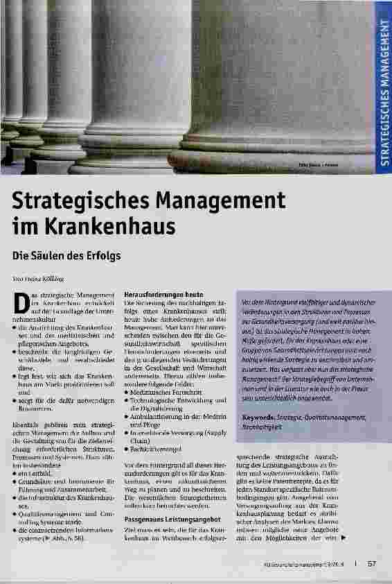 Vorschauseite 1: Strategisches Management im Krankenhaus