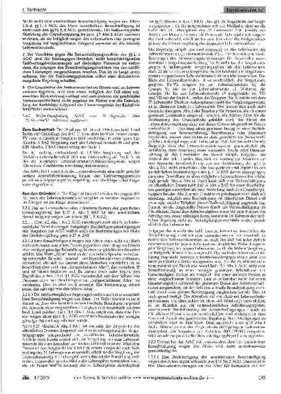 Vorschauseite 2: Altersdiskriminierung durch BAT-Lebensaltersstufen