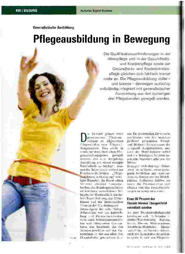 Vorschauseite 1: Pflegeausbildung in Bewegung