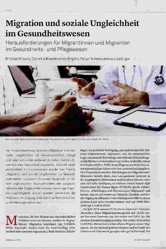 Vorschauseite 1: Migration und soziale Ungleichheit im Gesundheitswesen