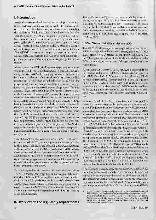 Vorschauseite 2: OEM-PLM constellation under the MDR