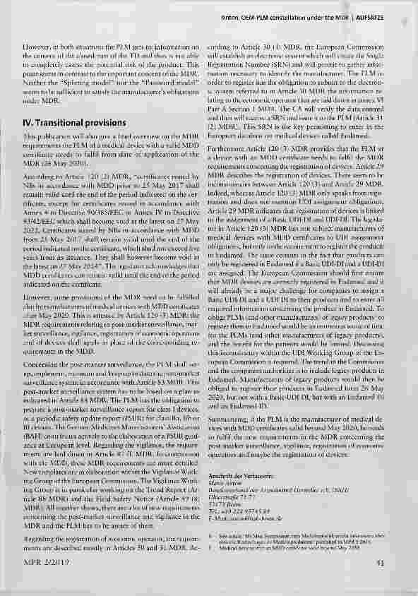 Vorschauseite 5: OEM-PLM constellation under the MDR