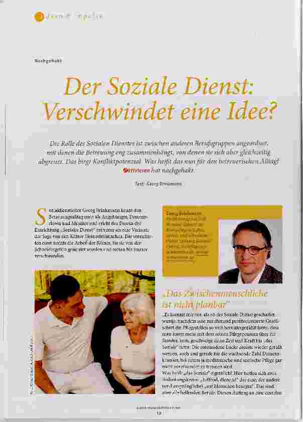 Vorschauseite 1: Der Soziale Dienst: Verschwindet eine Idee?