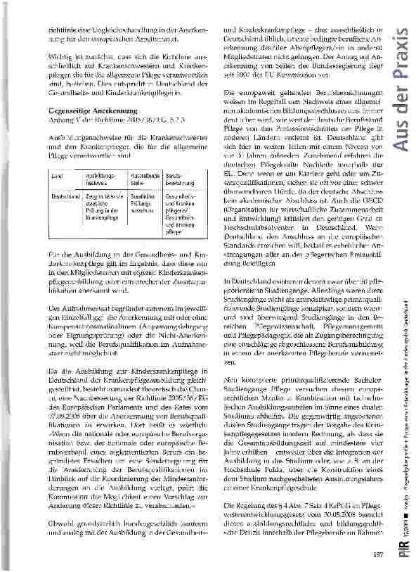 Vorschauseite 6: Pflegeaufgabenprofile in Europa versus Entwicklungen in der Bundesrepublik Deutschland
