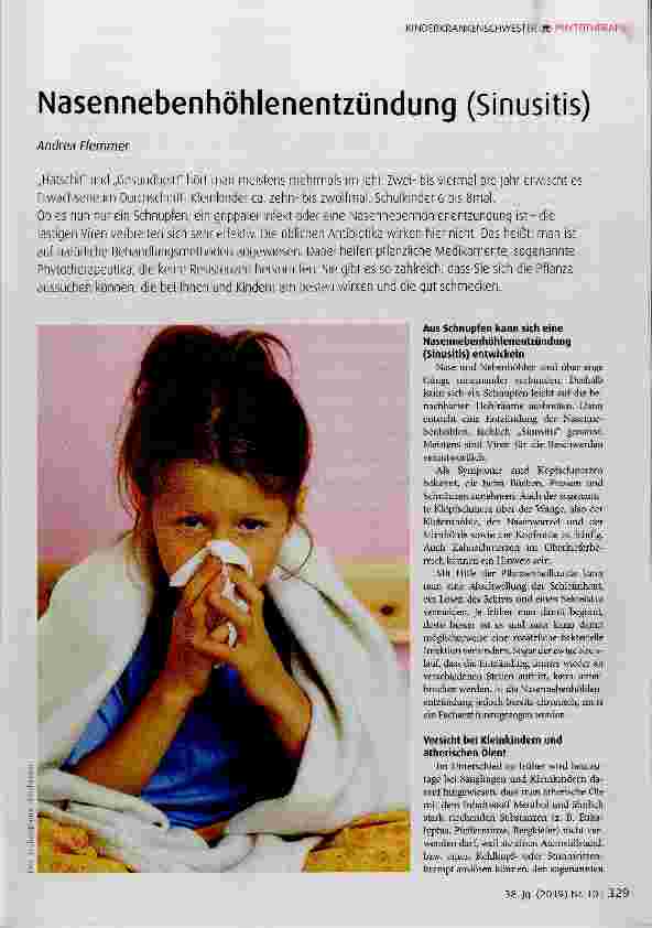 Vorschauseite 1: Nasennebenhöhlenentzündung (Sinusitis)