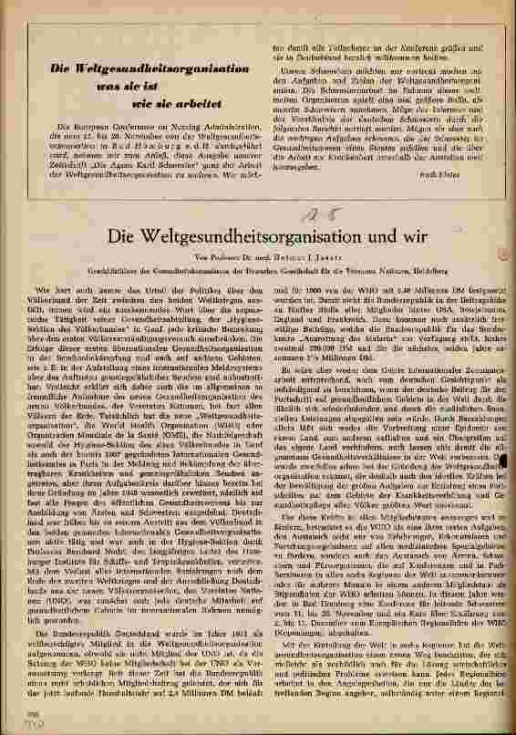 Vorschauseite 1: Die Weltgesundheitsorganisation und wir