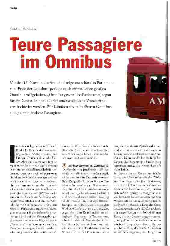 Vorschauseite 1: Teure Passagiere im Omnibus