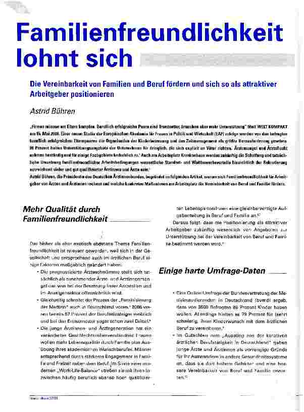 Vorschauseite 1: Familienfreundlichkeit lohnt sich