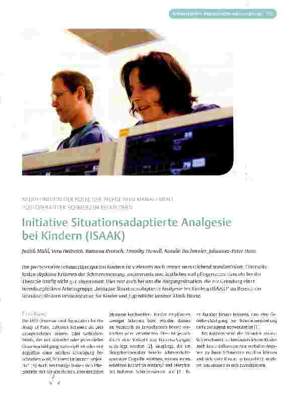 Vorschauseite 1: Initiative Situationsadaptierte Analgesie bei Kindern (ISAAK)