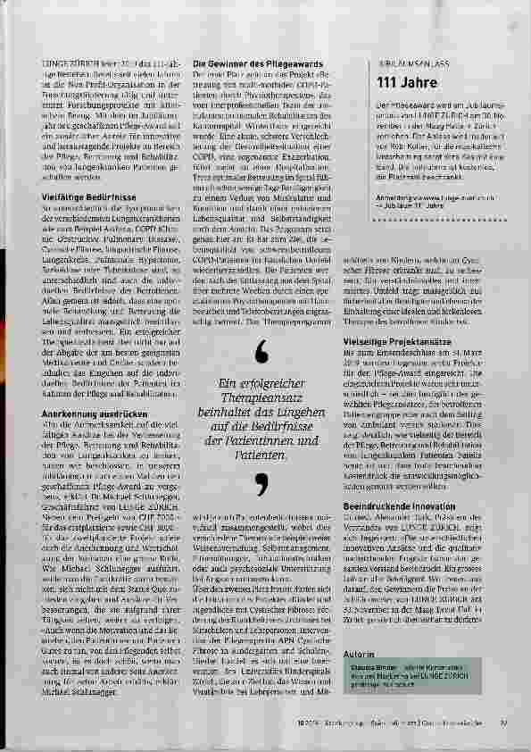 Vorschauseite 2: Die Pflege in den Fokus gerückt