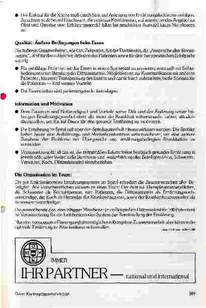 Vorschauseite 2: Essen im Krankenhaus- Ergebnisse einer Studientagung der Politischen Akademie