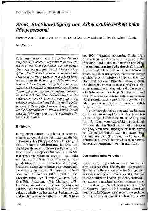 Vorschauseite 1: Streß, Streßbewältigung und Arbeitsunzufriedenheit beim Pflegepersonal