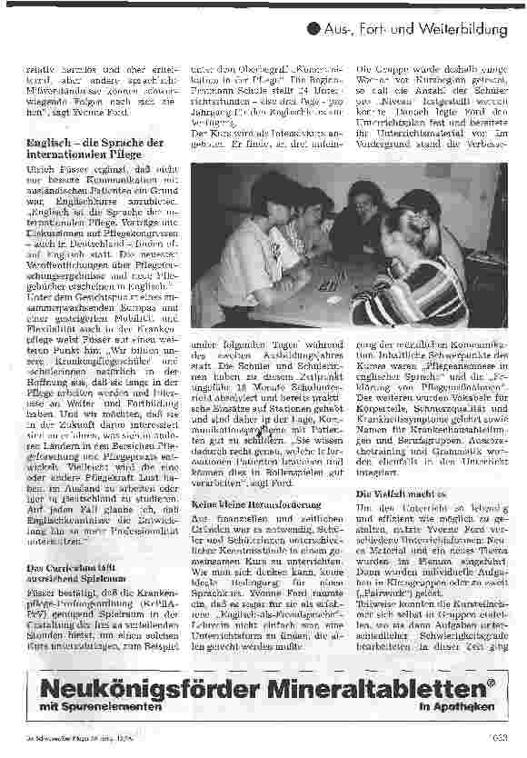 Vorschauseite 2: Erfahrungen mit dem Unterrichtsfach Nursing English
