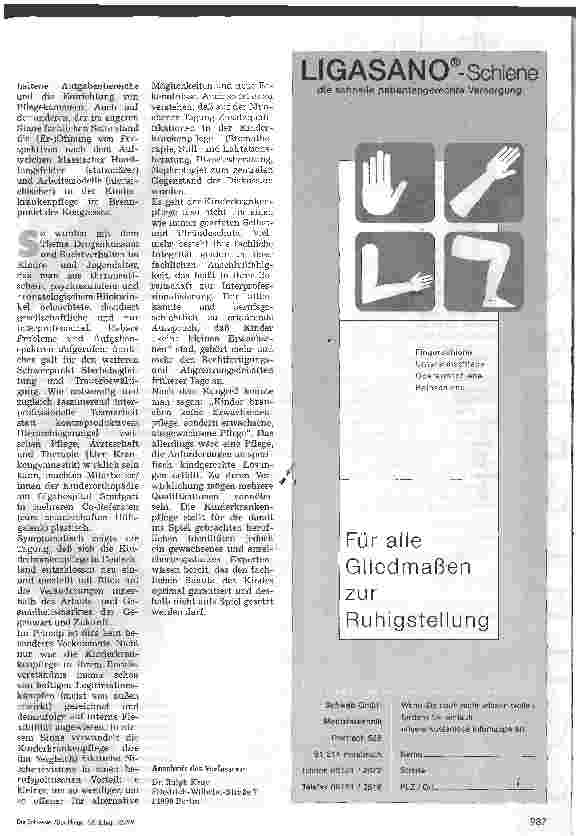 Vorschauseite 2: Wohin bewegt sich die Kinderkrankenpflege am Übergang ins nächste Jahrtausend?