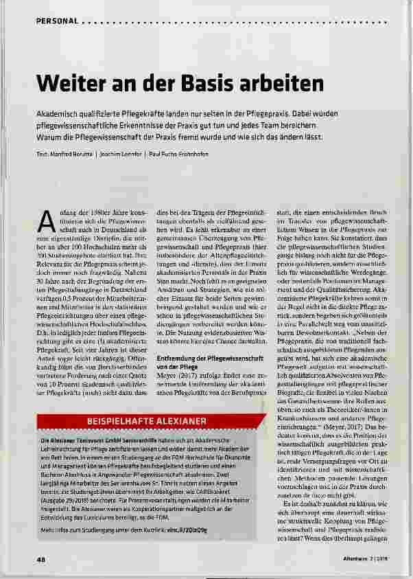 Vorschauseite 1: Weiter an der Basis arbeiten