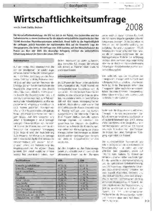 Vorschauseite 1: Wirtschaftlichkeitsumfrage