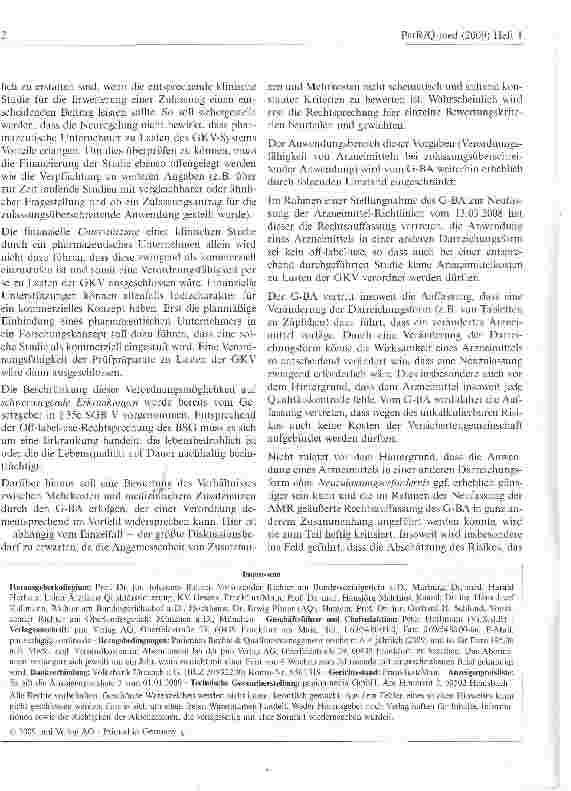 Vorschauseite 2: Wesentliche Neuerungen der Arzneimittel-Richtlinien durch deren Neufassung