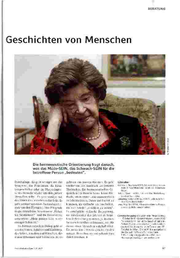 Vorschauseite 2: Von Krankengeschichten zu Geschichten von Menschen