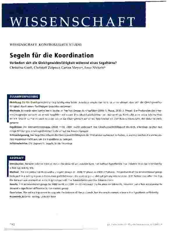 Vorschauseite 1: Segeln für die Koordination