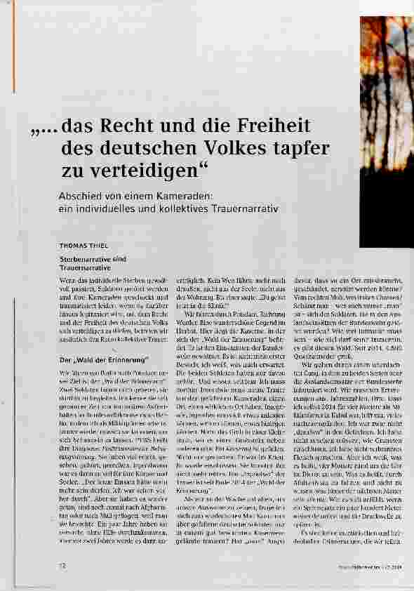 Vorschauseite 1: „...das Recht und die Freiheit des deutschen Volkes tapfer zu verteidigen