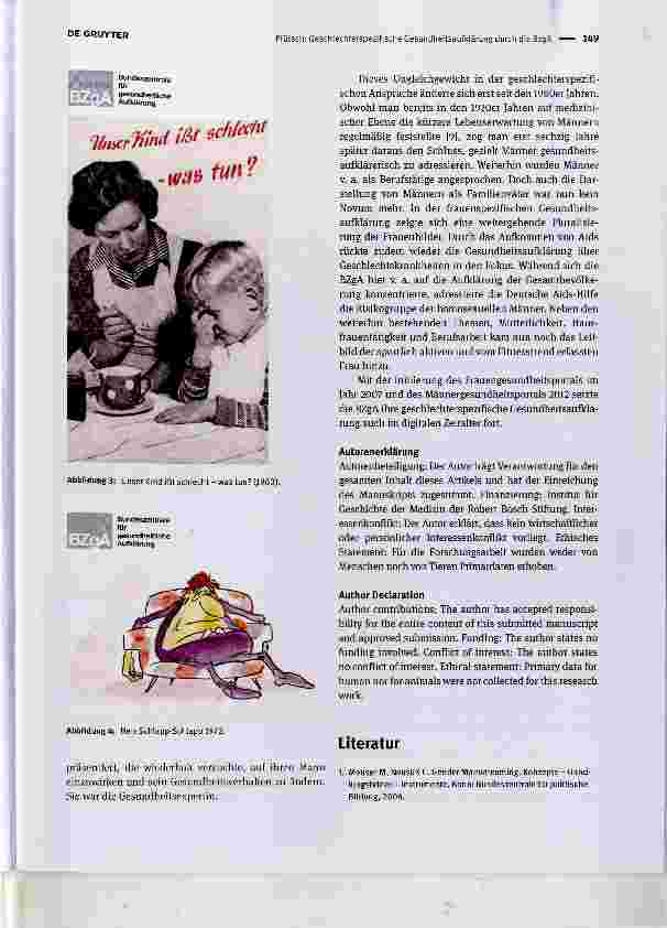 Vorschauseite 4: Geschlechterspezifische Gesundheitsaufklärung durch die BZgA: Historischer Rückblick