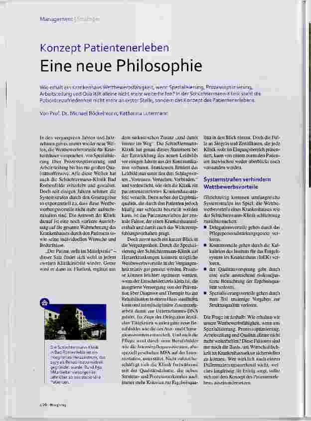 Vorschauseite 1: Konzept Patientenerleben Eine neue Philosophie