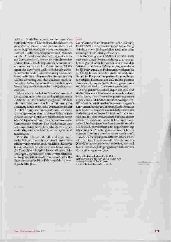 Vorschauseite 2: Die Stroke-Unit-Urteile des BSG