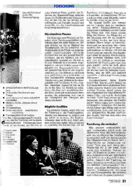 Vorschauseite 2: Forschen um besser zu pflegen 6. SBK-Forschungstagung in Bern
