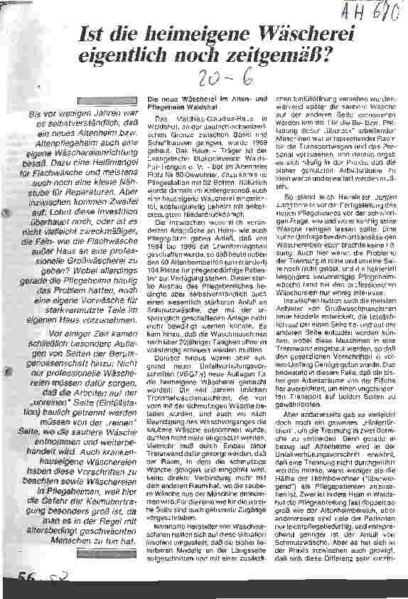 Vorschauseite 1: Ist die heimeigene Wäscherei eigentlich noch zeitgemäß?