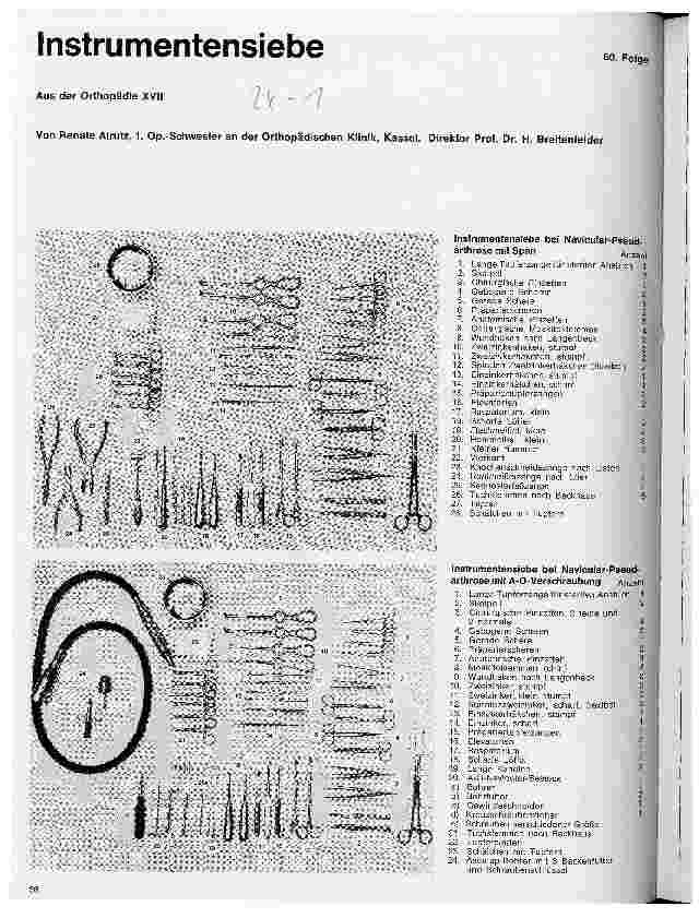 Vorschauseite 1: Instrumentensiebe Aus der Orthopädie XVII 60. Folge: