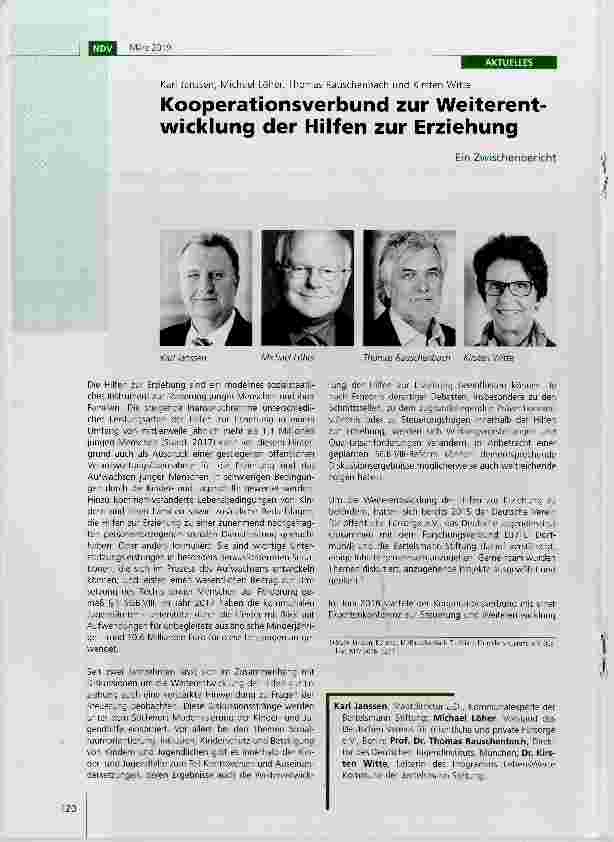 Vorschauseite 1: Kooperationsverbund zur Weiterentwicklung der Hilfen zur Erziehung