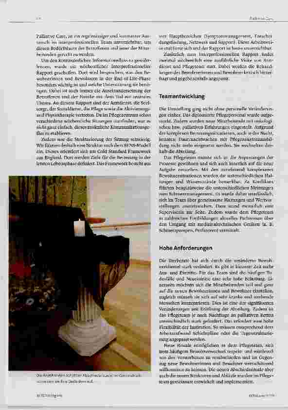 Vorschauseite 2: Aufbau einer spezialisierten Palliative Care-Abteilung im Pflegezentrum