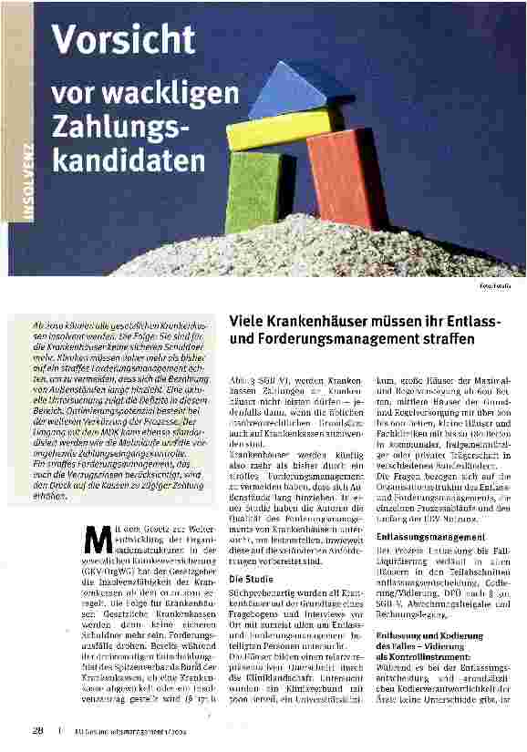 Vorschauseite 1: Vorsicht vor wackligen Zahlungskandidaten