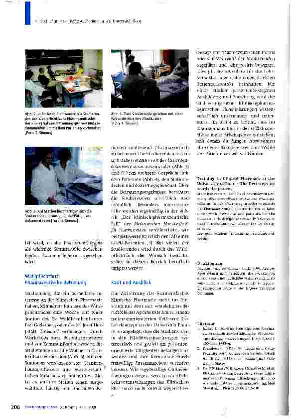 Vorschauseite 4: Klinisch-pharmazeutische Ausbildung an der Universität Bonn