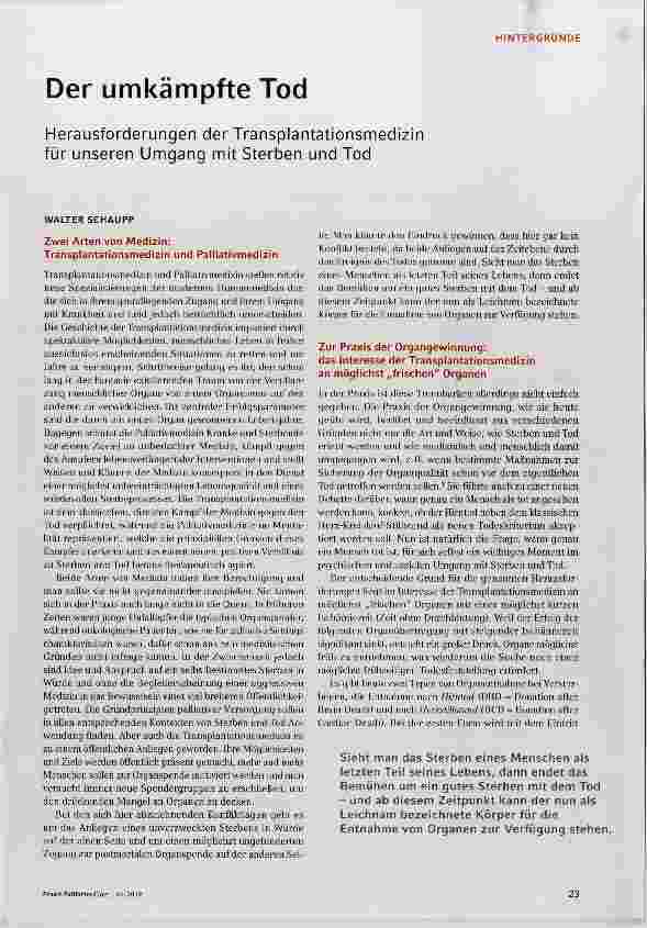 Vorschauseite 1: Der umkämpfte Tod