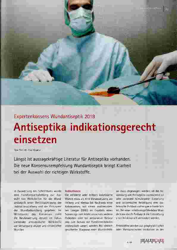 Vorschauseite 1: Antiseptika indikationsgerecht einsetzen